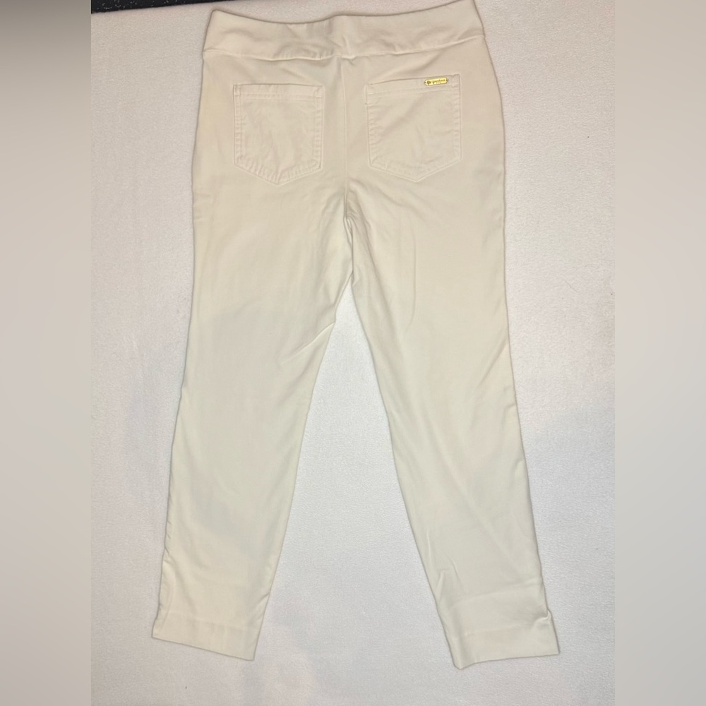 Spartina 449 Women’s Maren Pull-on Ankle Pants Buttercream White Medium EUC - Picture 6 of 8